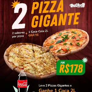 Duas Pizzas Gigante + Coca 2 litros